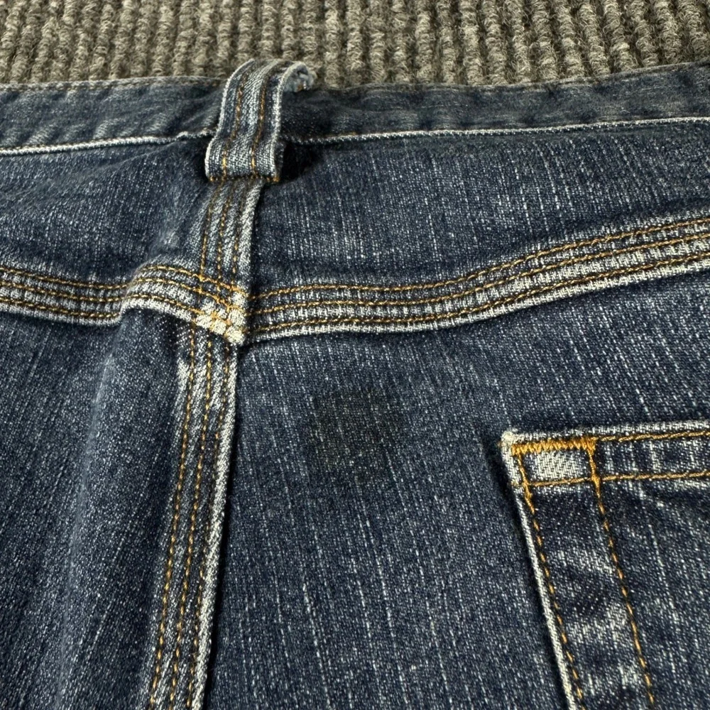 Duluth Trading Co Flex Ballroom Jeans Mens 42x28 Blue Straight Leg Work Denim